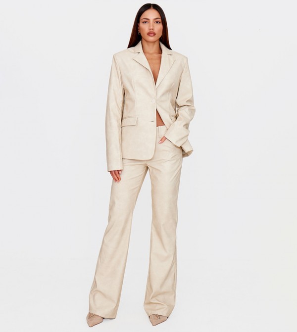 Tall Faux Leather Oversized Blazer