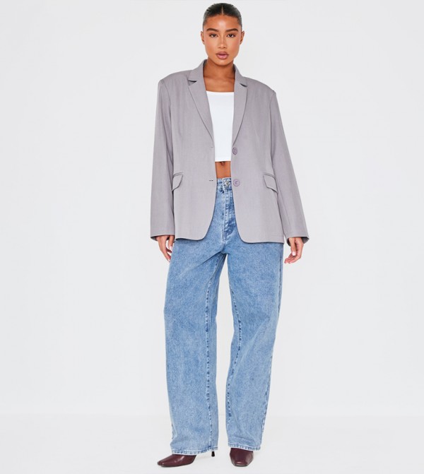 Seam Detail Structured Oversized Blazer