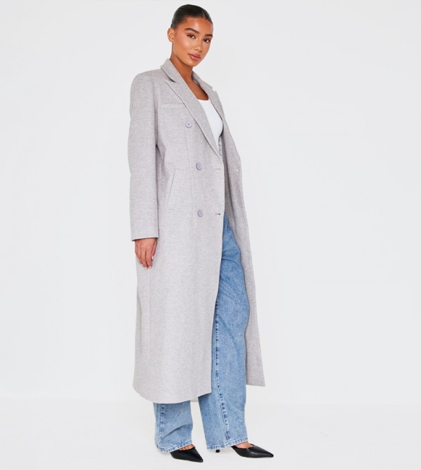 Wool Look Oversized Drop Shoulder Coat