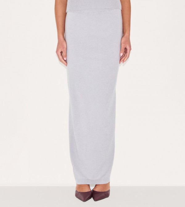 Solid Knit Maxi Skirt