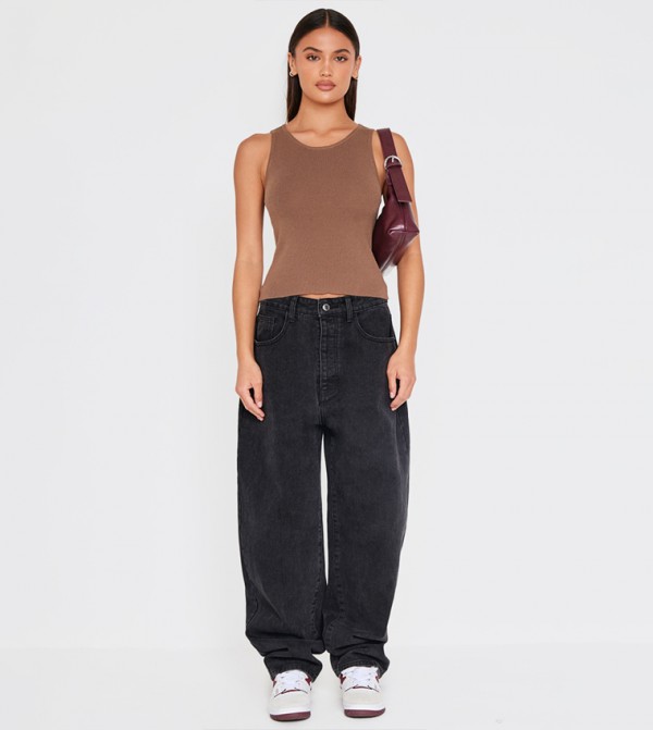 Fine Knit Racer Neck Top