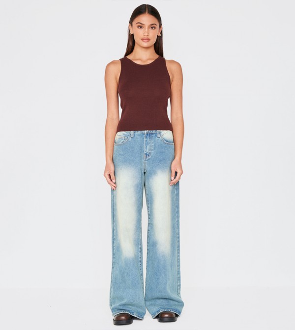Fine Knit Racer Neck Top