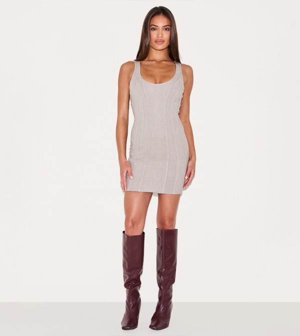Woven Corset Detail Mini Dress