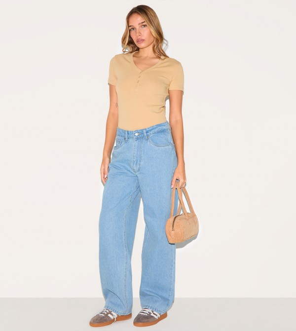 Premium Interlock Button Down Short Sleeves Bodysuit Top