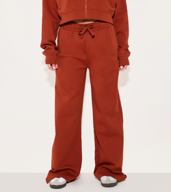 Interlock Wide Leg Split Hem Sweatpants