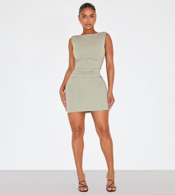 فستان ميني بفتحة جانبية