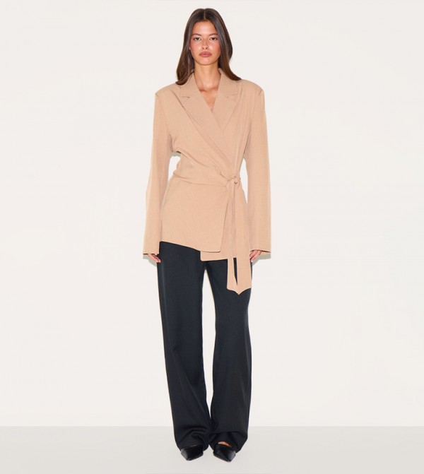 Tie Front Structured Blazer