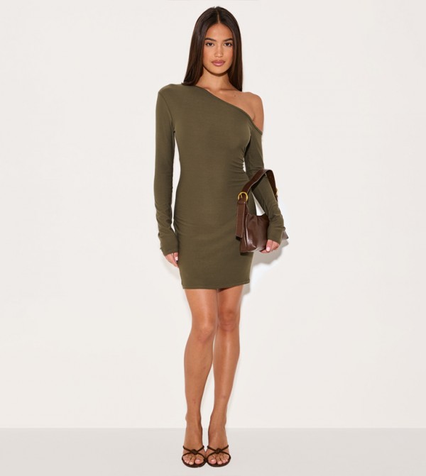 Soft Touch Asymmetric Bodycon Dress