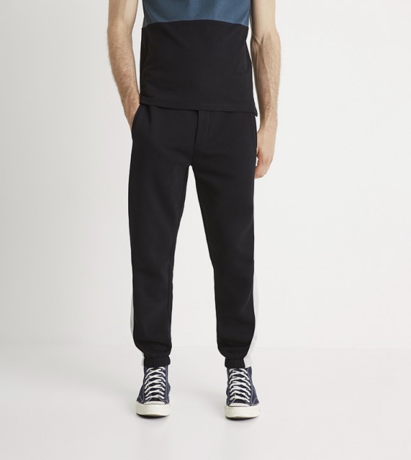 Color Block Zip Closure Joggers