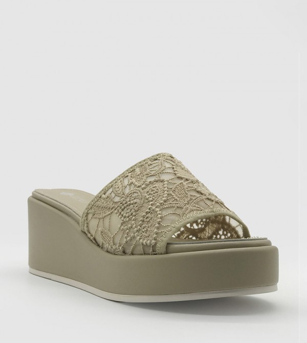 Lace Wedge Sandals