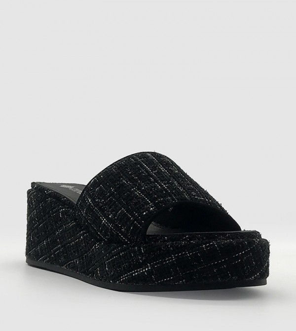 Tweed Wedge Sandals
