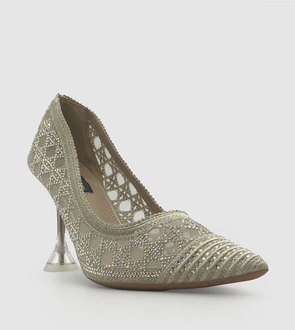 Embellished Mesh Pumps