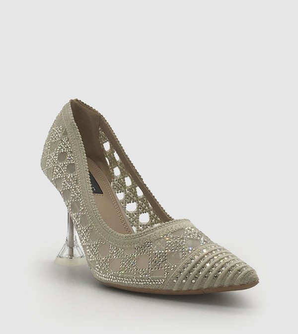 Embellished Mesh Pumps