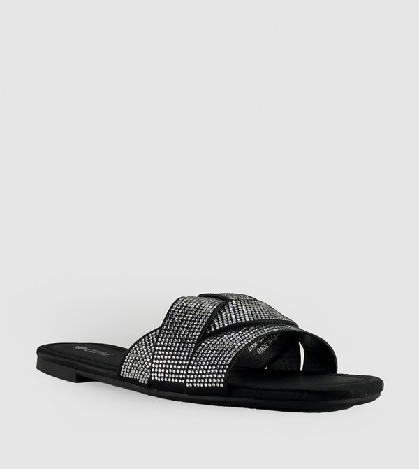 Embellished Open Toe Flat Sandals
