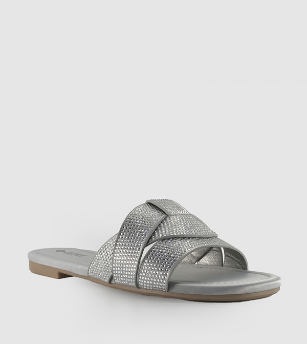 Embellished Open Toe Flat Sandals
