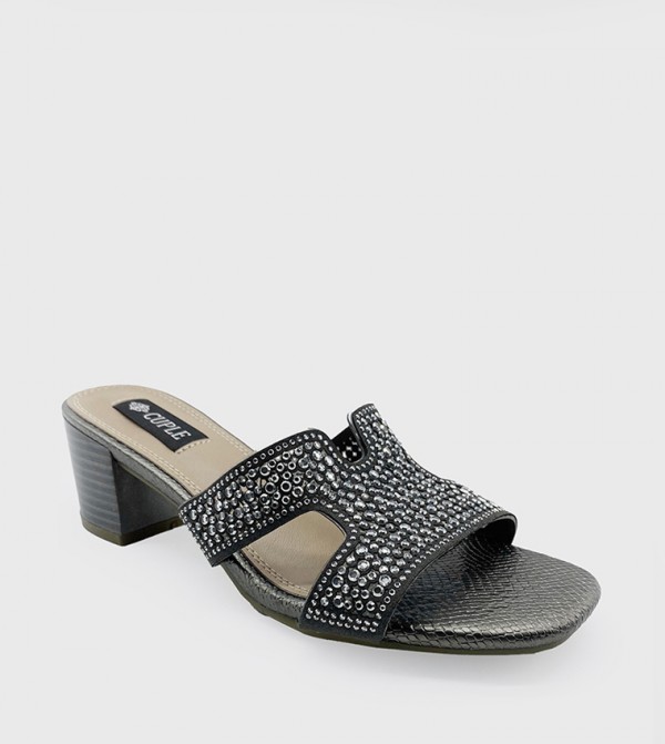 Embellished Block Heel Sandals
