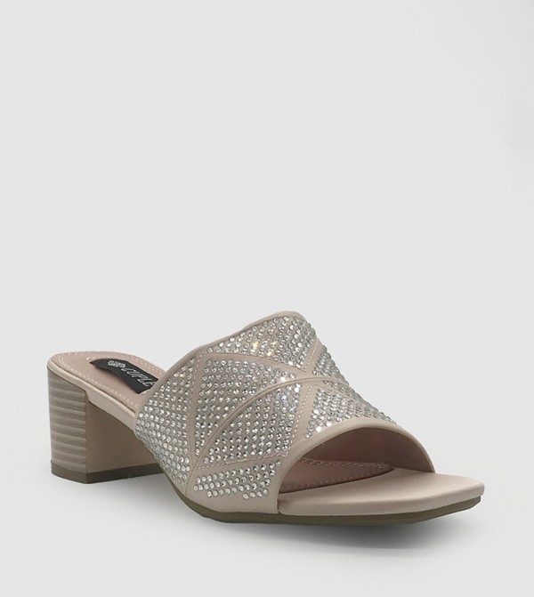 Embellished Block Heel Sandals 