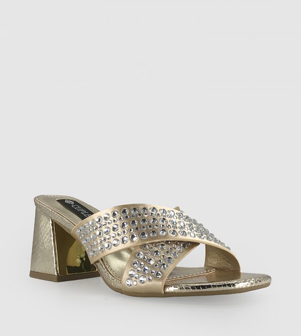 Embellished Block Heel Sandals