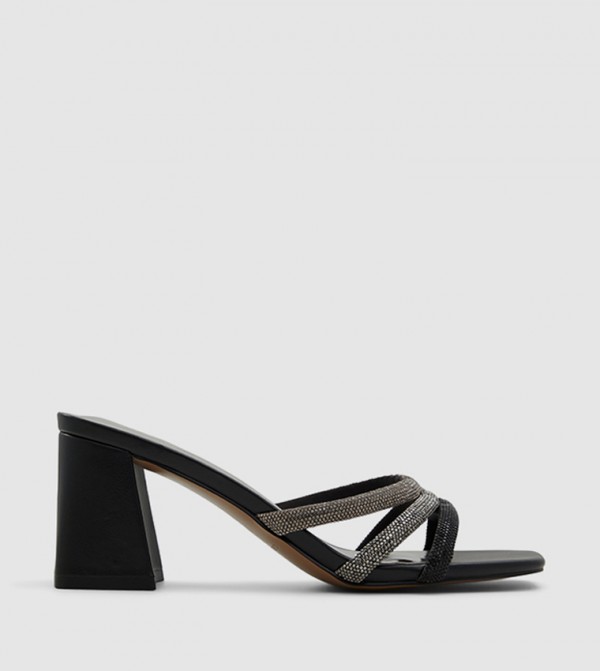 CROWN Embellished Open Toe Heel Sandals