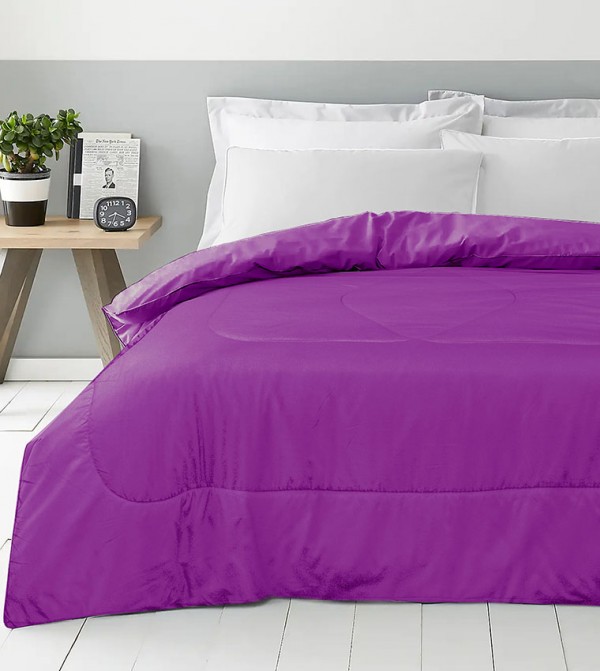 Buy Cotton Home Roll Comforter, Purple, 220x240cm In Purple