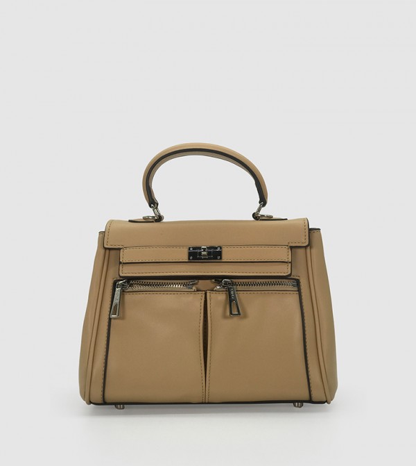 Textured Flap Satchel Bag