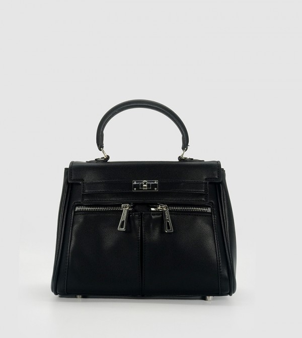 Textured Flap Satchel Bag