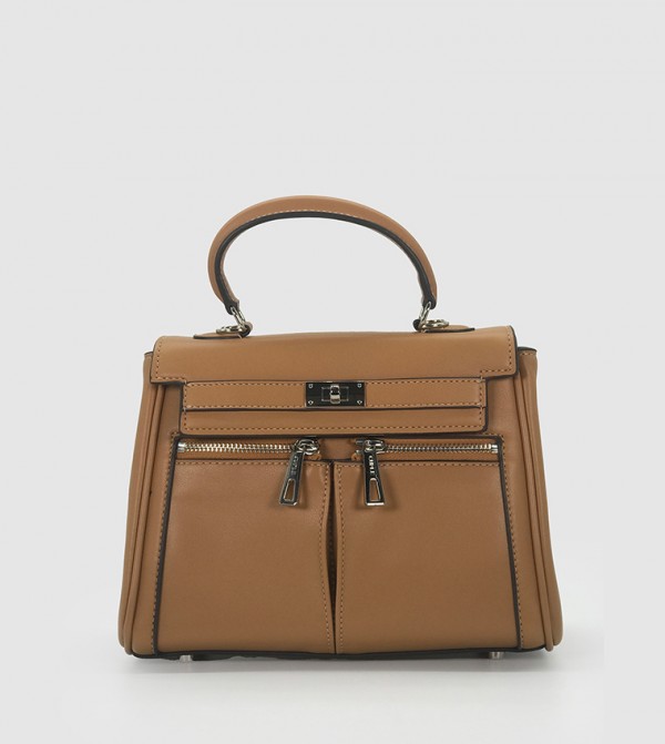 Textured Flap Satchel Bag