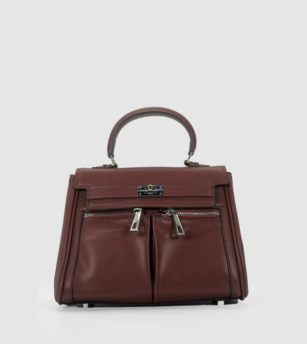 Textured Flap Satchel Bag