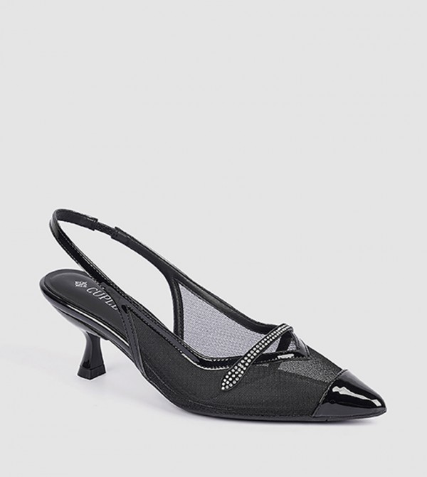 Mesh Slingback Pumps