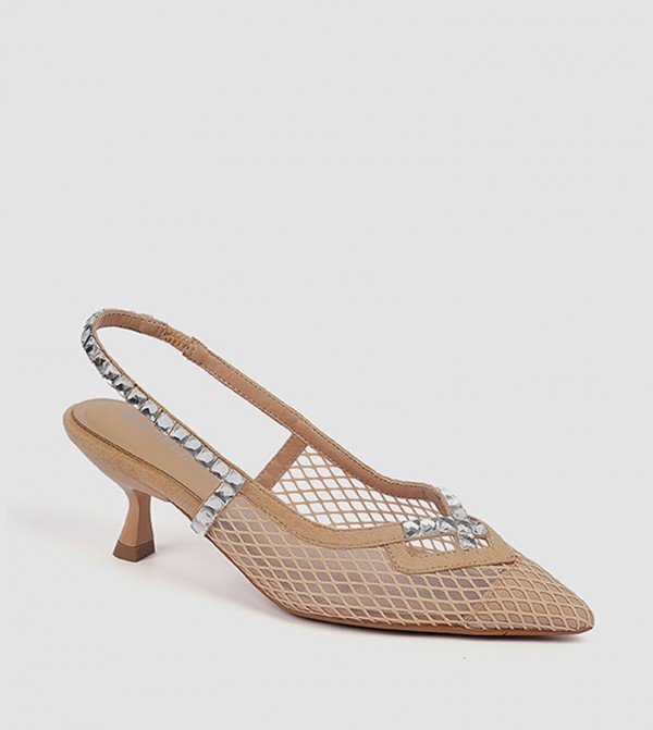Embellished Slingback Pumps