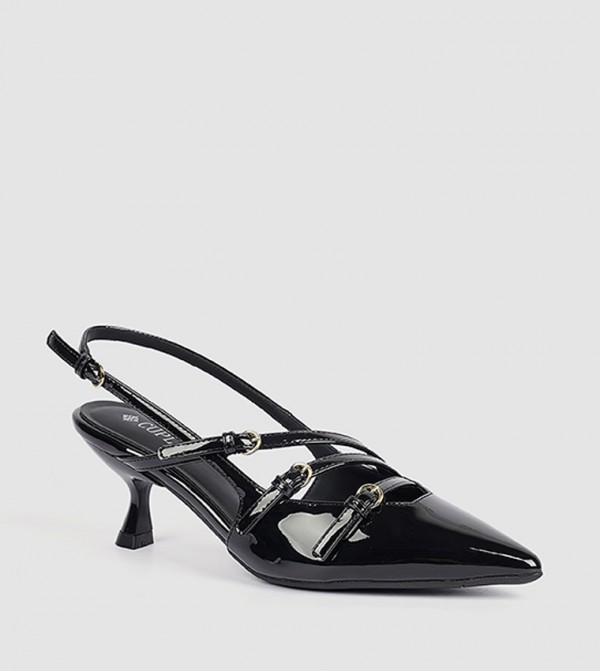 Buckle Detail Slingback Pumps