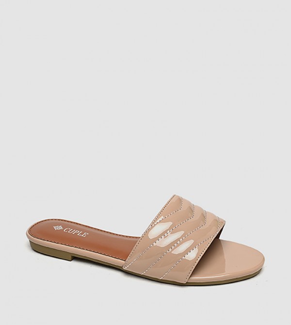 Quilted Open Toe Flat Sandals