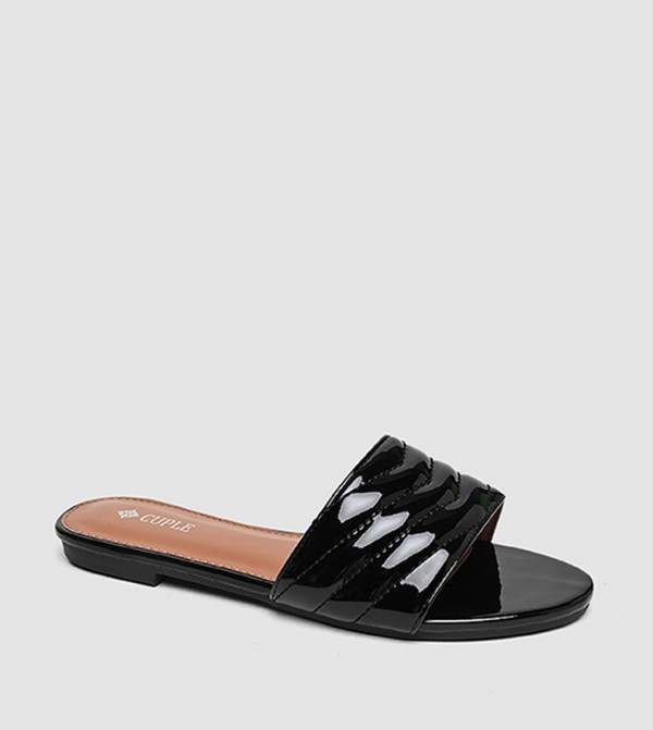 Quilted Open Toe Flat Sandals