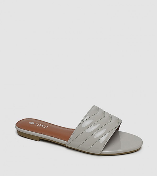 Quilted Open Toe Flat Sandals