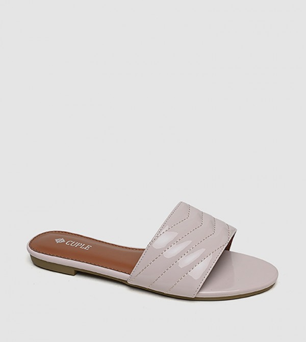 Quilted Open Toe Flat Sandals