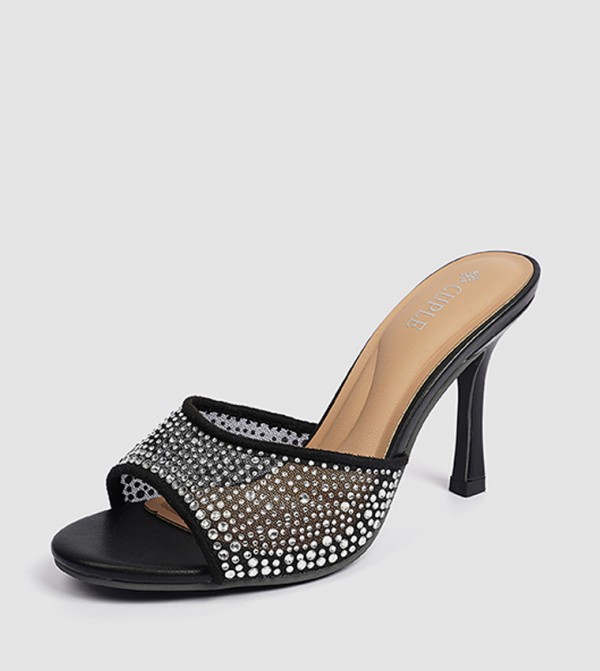 Embellished Slim Heel Sandals