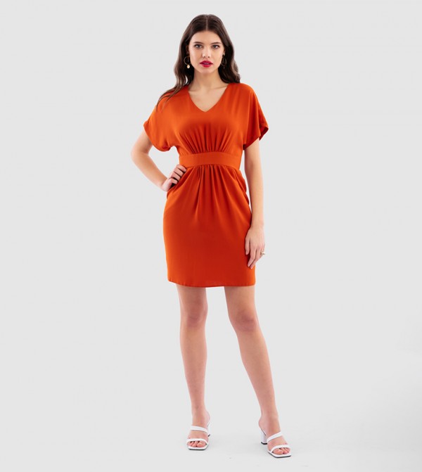 Ruched Waist Mini Dress