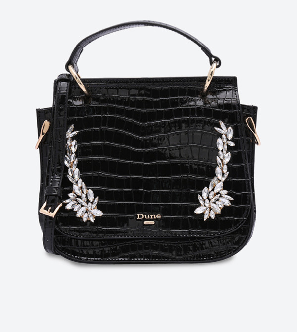 Buy Dune London Darra Di Jewel Trim Cross Body Bag Black In Black