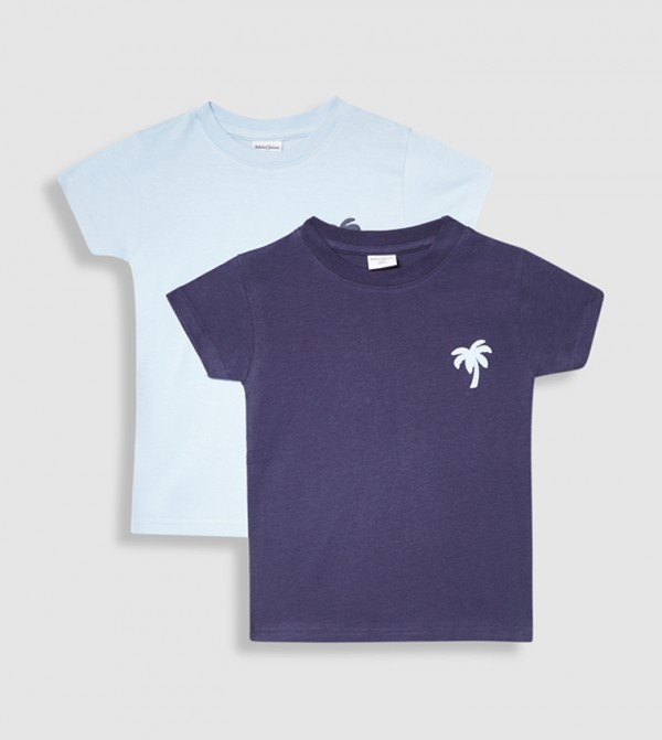 2-Pack Print Detail T-Shirts