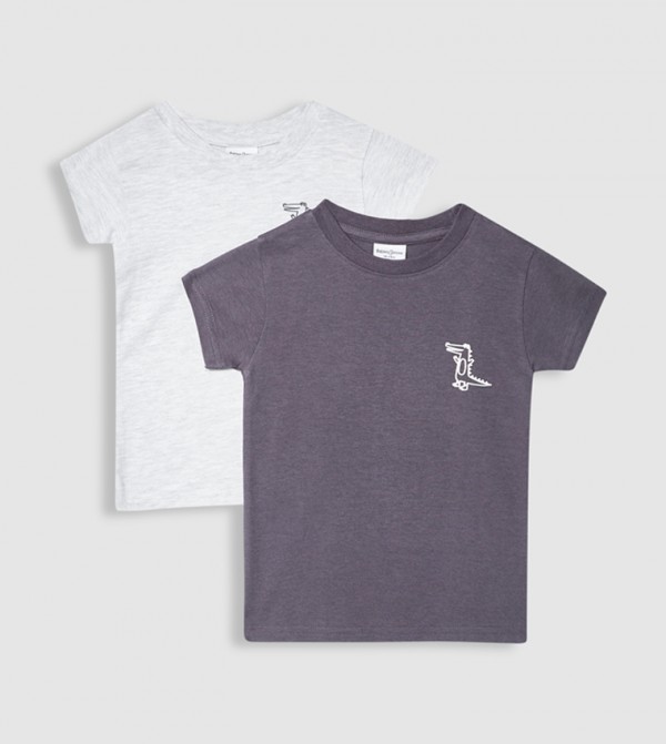 2-Pack Print Detail T-Shirts