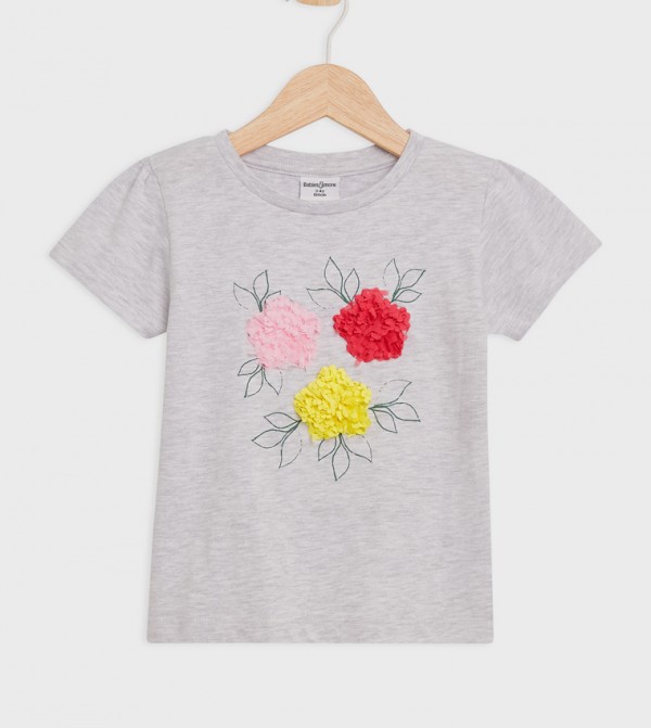 Appliqued Crew Neck T-Shirt