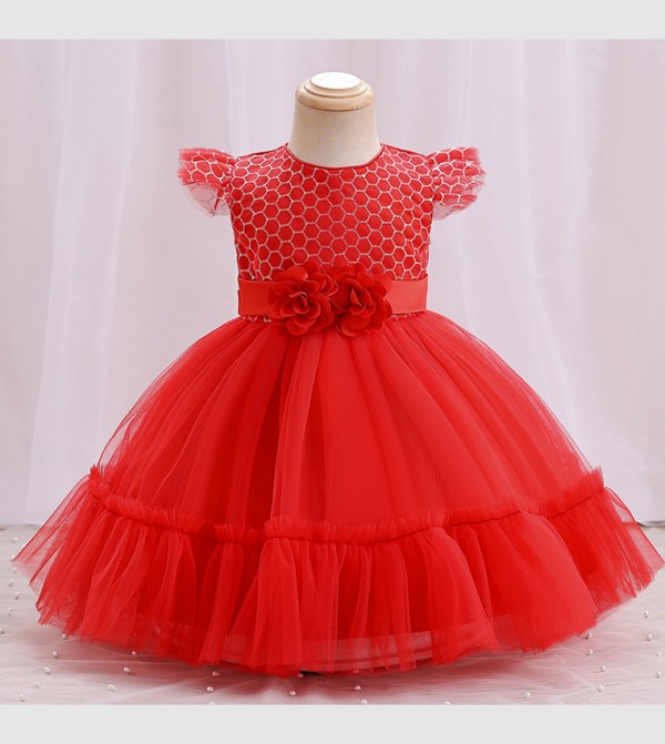 Gigi Faux Flower Fit and Flare Dress