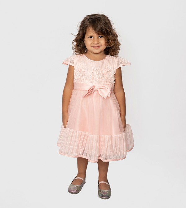 Lace Detail Riding Hood Fit and Flare Dress