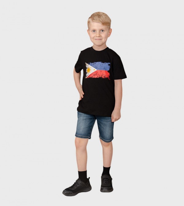 Philippine Flag Printed Short Sleeves T-Shirt