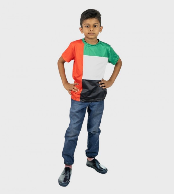 UAE National Flag Printed Short Sleeves T-Shirt