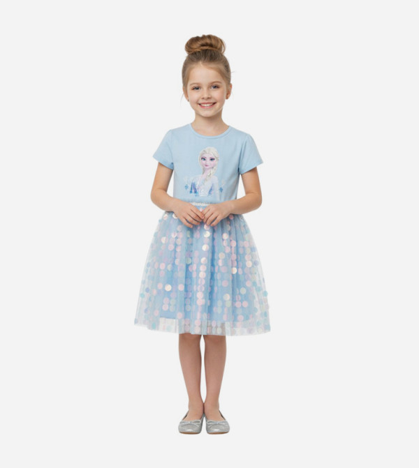 Printed Elsa Glitter Dress