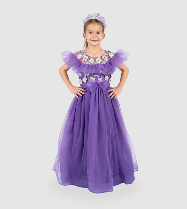 Floral Embroidered Party Gown