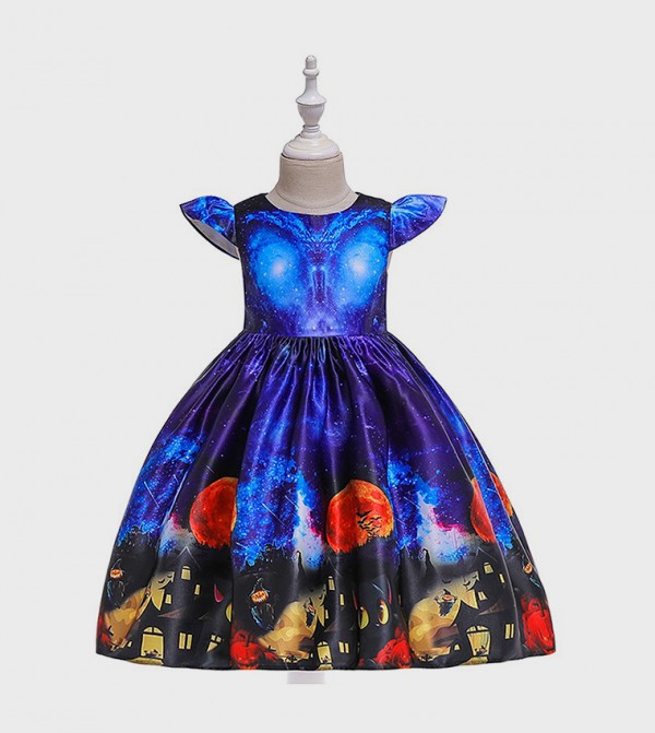 Halloween Printed Fit & Flare Dress