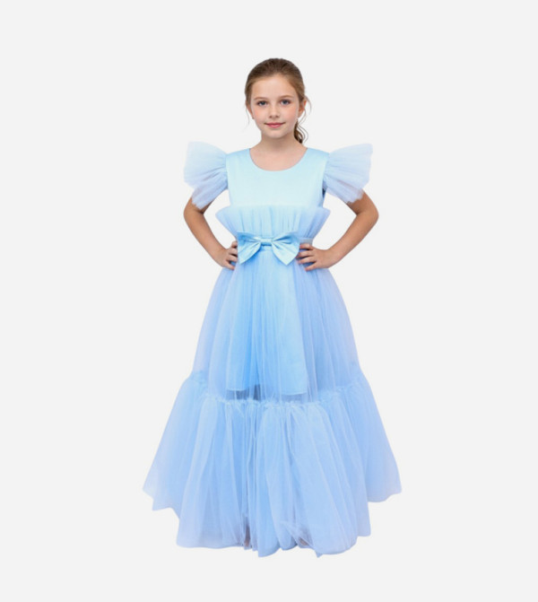 Belle Bow Detail Tiered Tulle Party Dress