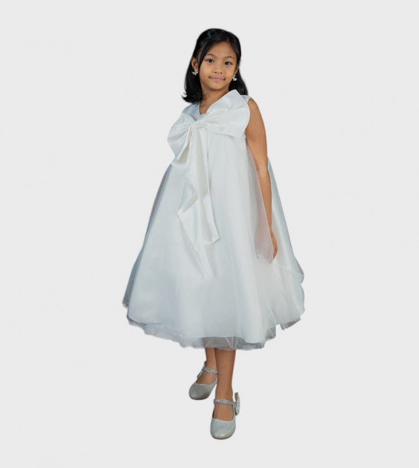 Bow and Flow Detail Midi Dress